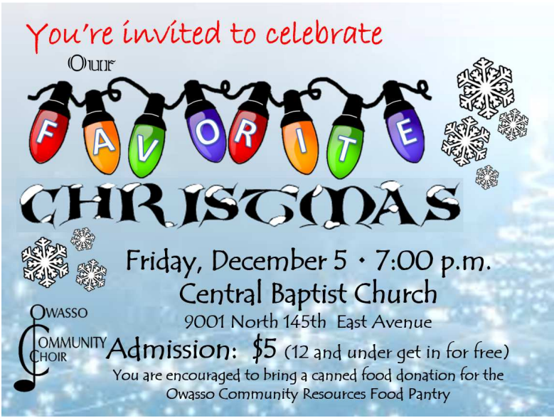 Owasso Community Choir's Christmas Concert, December 5 at Central ...